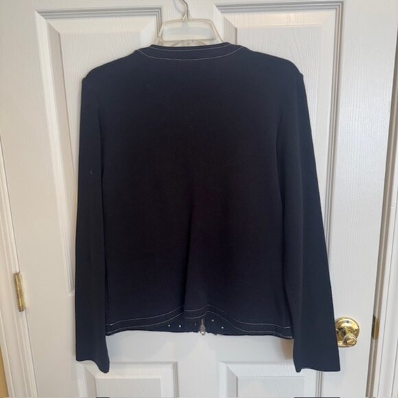 Michael Simon Black Zip Up Jacket, Size L - Picture 5 of 5
